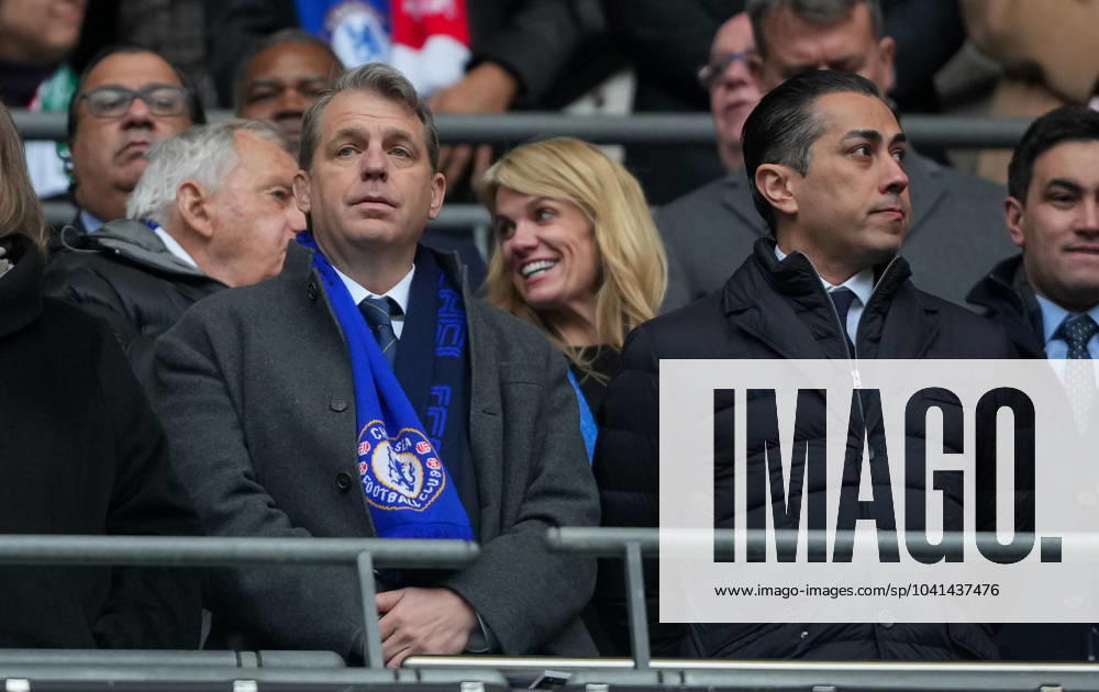 Chelsea chairman and owner Todd Boehly and Chelsea co owner Behdad Eghbali during the Carabao Cup final match between Chelsea and Liverpool at Stamford Bridge, London, England on 25 February 2024.
