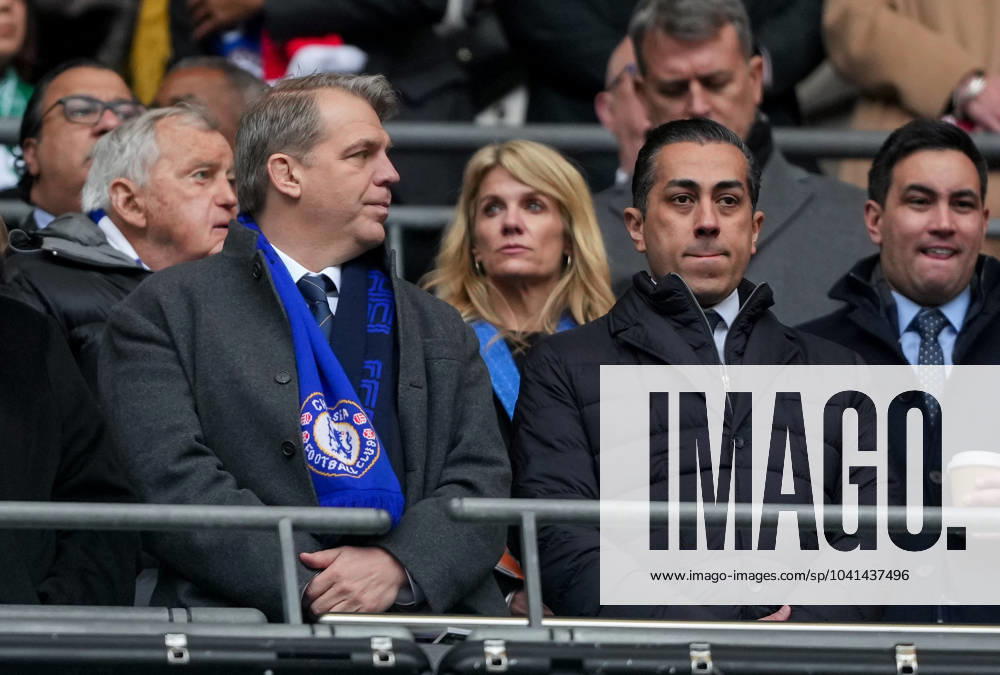 Chelsea chairman and owner Todd Boehly and Chelsea co owner Behdad Eghbali during the Carabao Cup final match between Chelsea and Liverpool at Stamford Bridge, London, England on 25 February 2024.