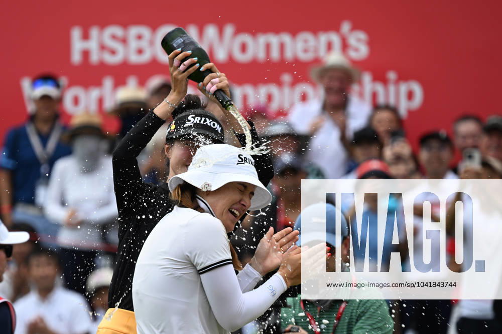 (240303) -- SINGAPORE, March 3, 2024 -- Hannah Green of Australia celebrates after winning the HSBC Women s World Championship, WM, Weltmeisterschaft held at the Singapore s Sentosa Golf Club on March 3, 2024. (Photo by Then Chih Wey Xinhua) (SP)SINGAPORE-GOLF-WOMEN S WORLD CHAMPIONSHIP XinxJiapo