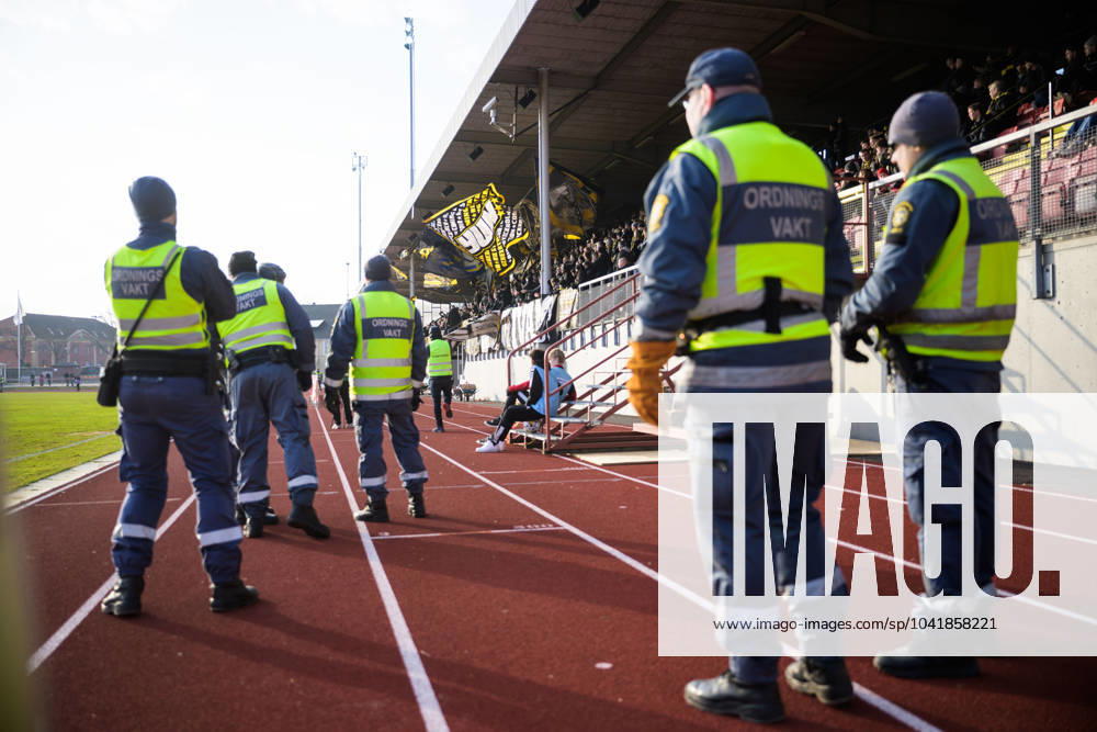 Security guards during the football match in the Swedish Cup between Kalmar and AIK on March 3, 2024 in Kalmar.