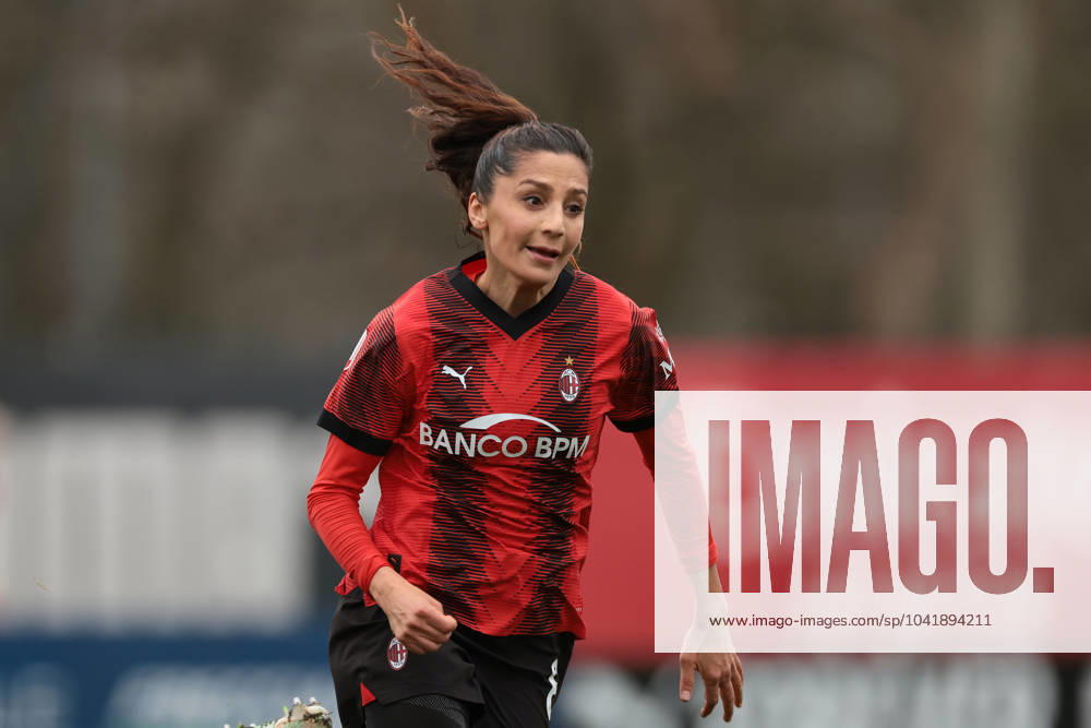 Milan, Italy, 3rd March 2024. Nadia Nadim of AC Milan during the Coppa Italia Femminile Semi-Final - 1st Leg - match at Vismara PUMA House of Football, Milan. Picture credit should read: Jonathan Moscrop Sportimage . SPI-2985-0028
