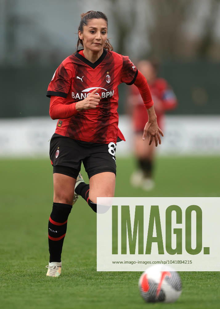 Milan, Italy, 3rd March 2024. Nadia Nadim of AC Milan during the Coppa Italia Femminile Semi-Final - 1st Leg - match at Vismara PUMA House of Football, Milan. Picture credit should read: Jonathan Moscrop Sportimage . SPI-2985-0030