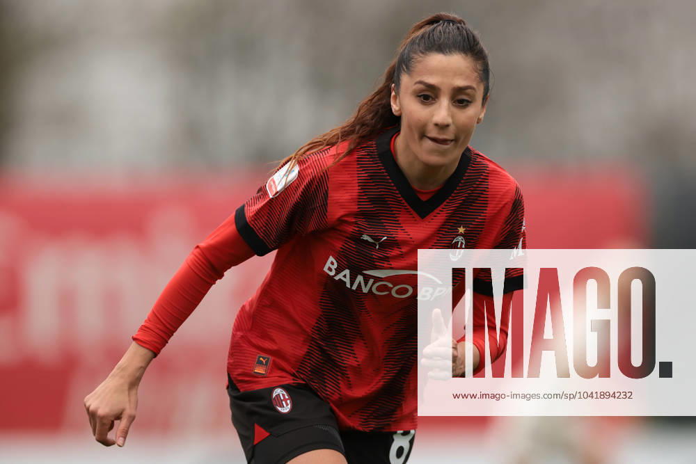 Milan, Italy, 3rd March 2024. Nadia Nadim of AC Milan looks on during the Coppa Italia Femminile Semi-Final - 1st Leg - match at Vismara PUMA House of Football, Milan. Picture credit should read: Jonathan Moscrop Sportimage . SPI-2985-0047