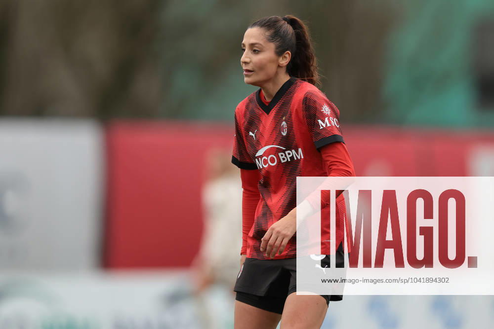 Milan, Italy, 3rd March 2024. Nadia Nadim of AC Milan during the Coppa Italia Femminile Semi-Final - 1st Leg - match at Vismara PUMA House of Football, Milan. Picture credit should read: Jonathan Moscrop Sportimage . SPI-2985-0059