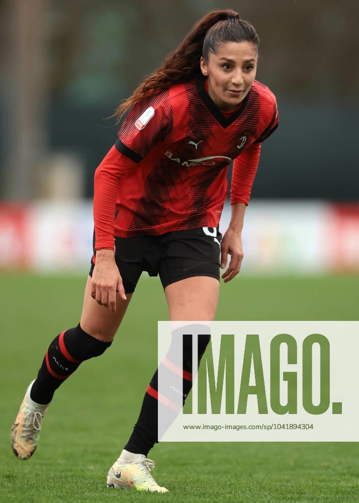 Milan, Italy, 3rd March 2024. Nadia Nadim of AC Milan during the Coppa Italia Femminile Semi-Final - 1st Leg - match at Vismara PUMA House of Football, Milan. Picture credit should read: Jonathan Moscrop Sportimage . SPI-2985-0060