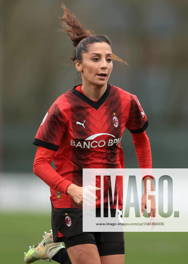 Milan, Italy, 3rd March 2024. Nadia Nadim of AC Milan during the Coppa Italia Femminile Semi-Final - 1st Leg - match at Vismara PUMA House of Football, Milan. Picture credit should read: Jonathan Moscrop Sportimage . SPI-2985-0061