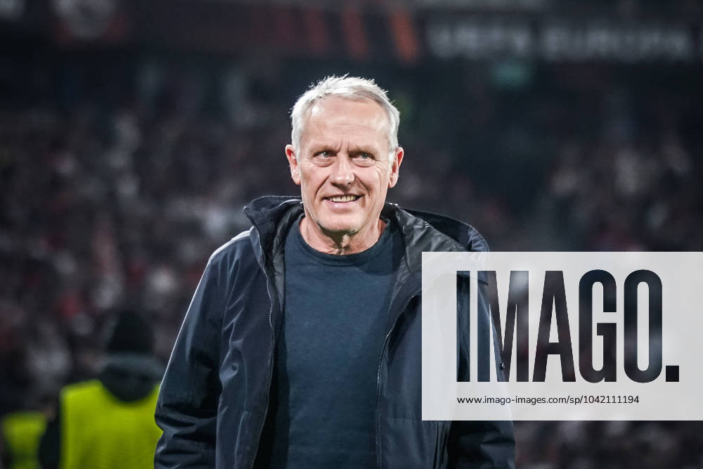 Soccer UEFA Europa League 2023 2024, Round of 16, SC Freiburg West Ham United FC, Europa Park Stadium Freiburg coach Christian Streich Freiburg Stadion am Wolfswinkel Germany