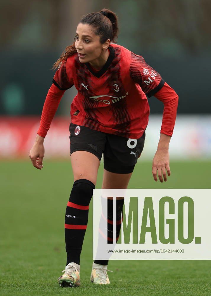 Milan, Italy, 3rd March 2024. Nadia Nadim of AC Milan during the Coppa Italia Femminile Semi-Final - 1st Leg - match at Vismara PUMA House of Football, Milan. Picture credit should read: Jonathan Moscrop Sportimage . SPI-2985-0119