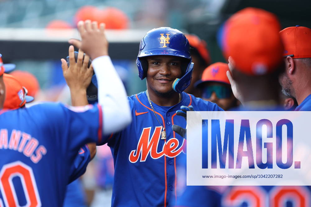 Mets v Cardinals - MLB, Baseball Herren, USA Spring Training William Lugo 30 of the New York Mets is being congratulated after hitting a home run during the ninth inning of a spring training baseball game against the St. Louis Cardinals at Roger Dean Chevrolet Stadium in Jupiter, Florida, on March 9, 2024. Jupiter Florida United States