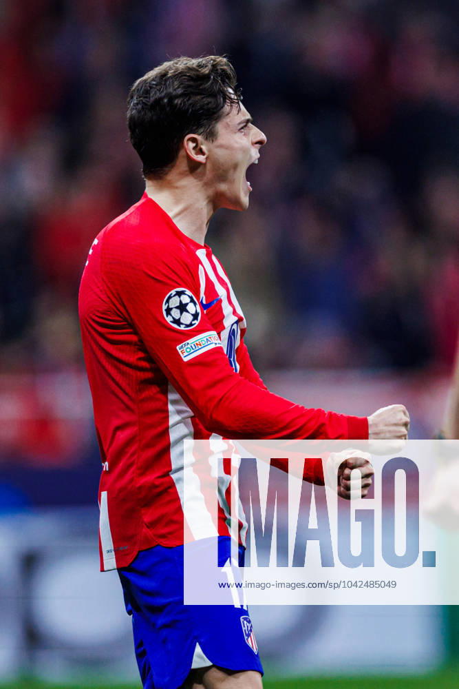 Rodrigo Riquelme of Atletico de Madrid celebrates his penalty during the UEFA Champions League 2023 24 round of 16 second leg match between Atletico de Madrid and FC Internazionale at Civitas Metropolitano on March 13, 2024 in Madrid, Spain. (Photo by: LGM) FOOTBALL : Atletico de Madrid vs FC Internazionale - UEFA Ligue des Champions - 13 03 2024 LGM Panoramic