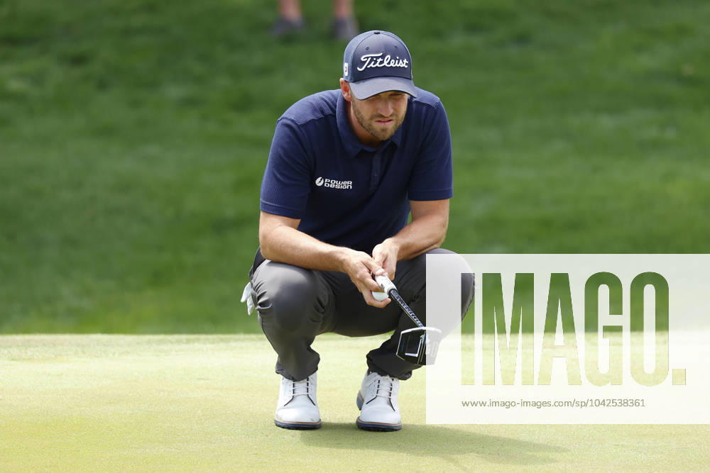 PONTE VEDRA BEACH, FL - MARCH 15: PGA, Golf Herren golfer Wyndham Clark lines up a birdie putt on the 9th hole during The Players Championship on March 15, 2024, at TPC Sawgrass in Ponte Vedra Beach, Florida. (Photo by Brian Spurlock Icon Sportswire) GOLF: MAR 15 PGA THE PLAYERS Championship Icon2403154