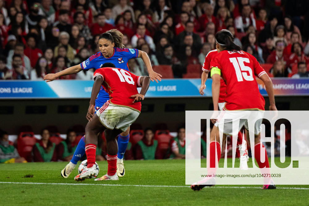Lisbon, Portugal, March 19 2024: Delphine Cascarino (20 Olympique Lyonnais) in action during the UEFA Womens Champions League game between SL Benfica and Olympique Lyonnais at Estadio do Lisboa e Benfica in Lisbon, Portugal. (Pedro Porru SPP)