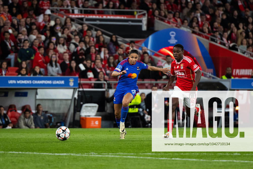 Lisbon, Portugal, March 19 2024: Delphine Cascarino (20 Olympique Lyonnais) in action during the UEFA Womens Champions League game between SL Benfica and Olympique Lyonnais at Estadio do Lisboa e Benfica in Lisbon, Portugal. (Pedro Porru SPP)