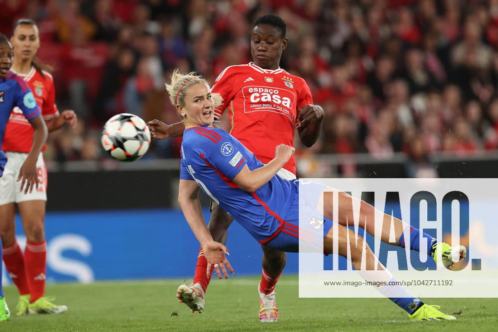 UEFA Women s Champions League 2023 24 1 4 Final SL Benfica Olympique Lyon, goal Lindsey Horan Olympique Lyon , Christy Ucheibe SL Benfica