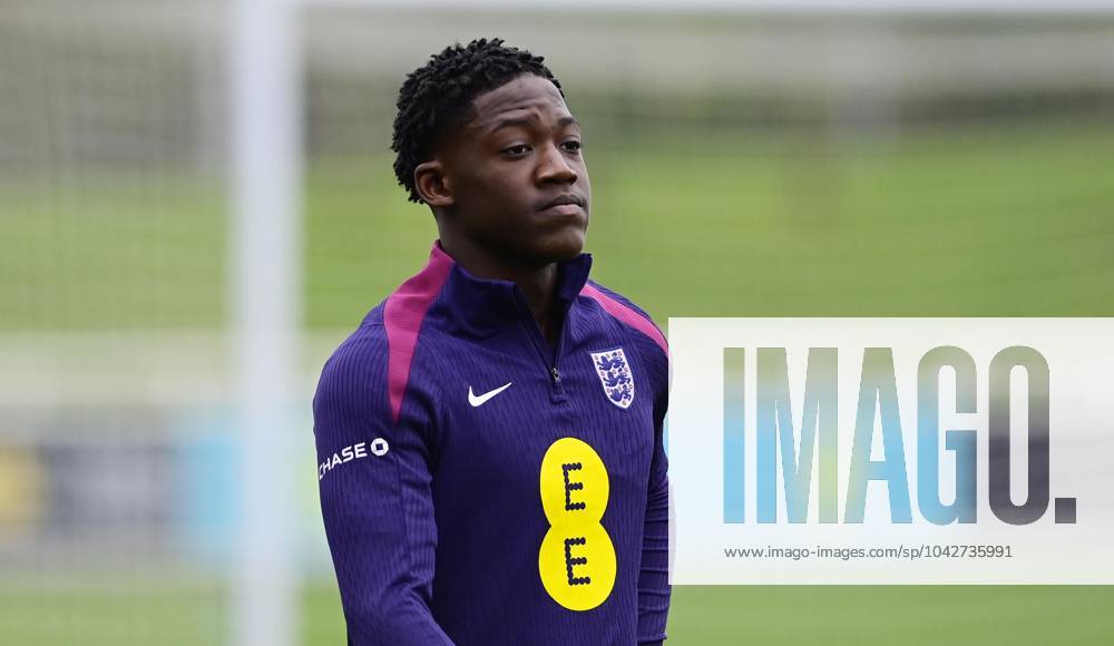 England Mens Training, St Georges Park, 20 Mar 2024 Kobbie Mainoo of England during the England Mens Training at St Georges Park, Burton On Trent on March 20th. - Burton Upon Trent St Georges Park England