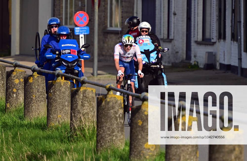 French Thomas Gachignard of TotalEnergies pictured in action during the Classic Brugge-De Panne men s elite one-day cycling race, 198,9 km from Brugge to De Panne, Wednesday 20 March 2024. LAURIExDIEFFEMBACQ x89538271x