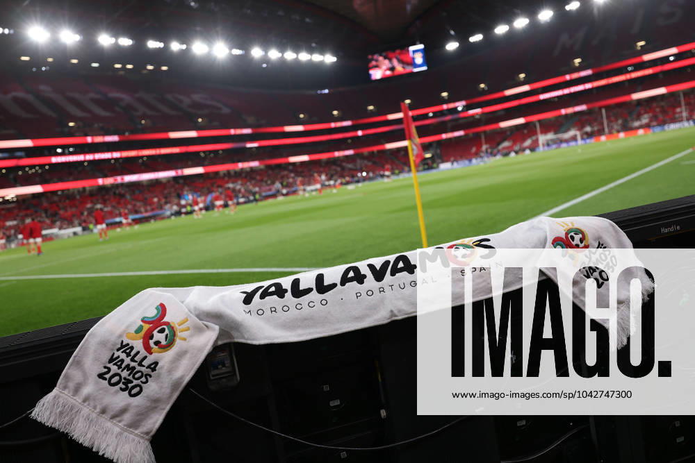 Lisboa, Portugal, Cidade do Futebol Bid for the 2030 FIFA World Cup, symbol photo, symbol image logo YALLA VAMOS 2030 Estadio da Luz in Lisbon will be a candidate venue for the 2023 FIFA World Cup