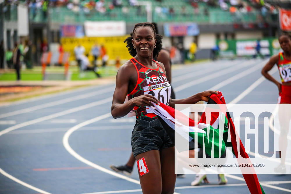 ACCRA, GHANA - MARCH 19; Mary Moraa of Kenya during the 13th African Games Ghana 2023 Athletics Women s 100m Final at University of Ghana Stadium on march 19, 2024 in Accra, Ghana. Photo by Dagashotz