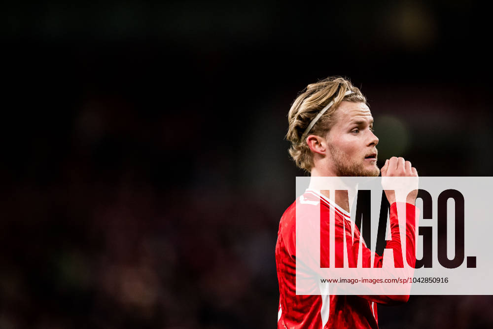 Morten Hjulmand of Denmark during the international friendly football match between Denmark and Switzerland on March 23, 2024 in Copenhagen Photo Petter Arvidson BILDBYRAN code PA PA0782 fotboll soccer fotball träningslandskamp international friendly danmark denmark schweiz switzerland bbeng