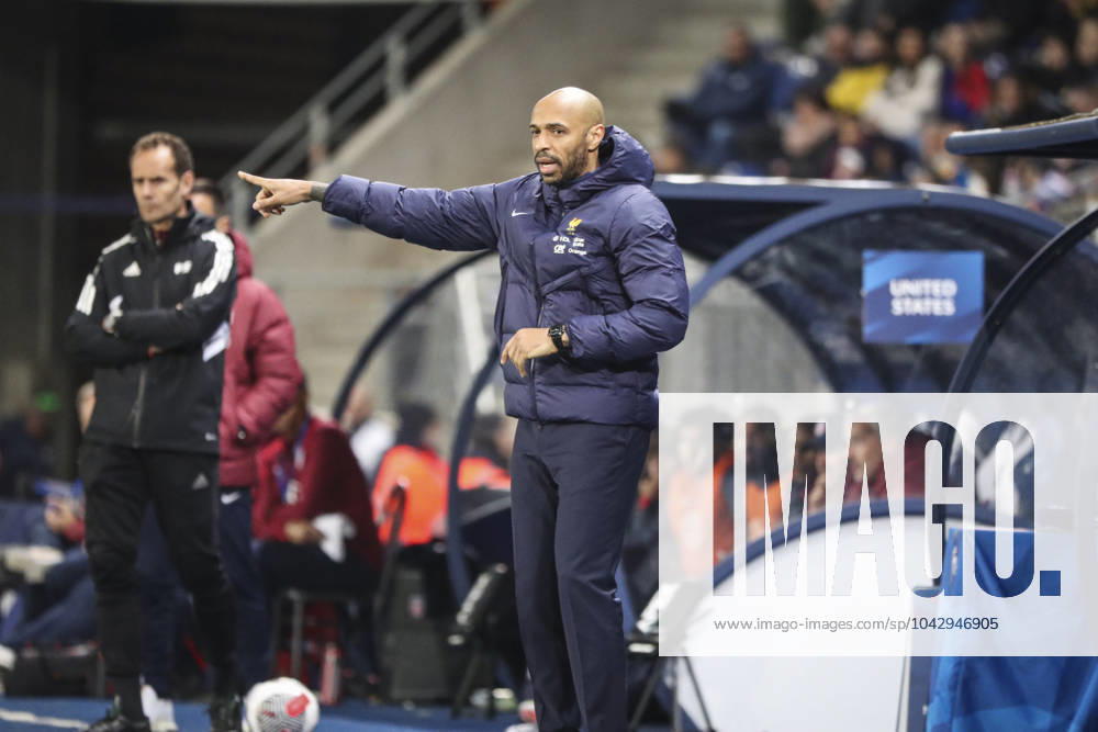 THIERRY HENRY FOOTBALL : Match international amical espoirs France vs EEUU -25 03 2024. Stade Auguste Bonal Sochaux Montbeliard ElyxandroCegarra Panoramic