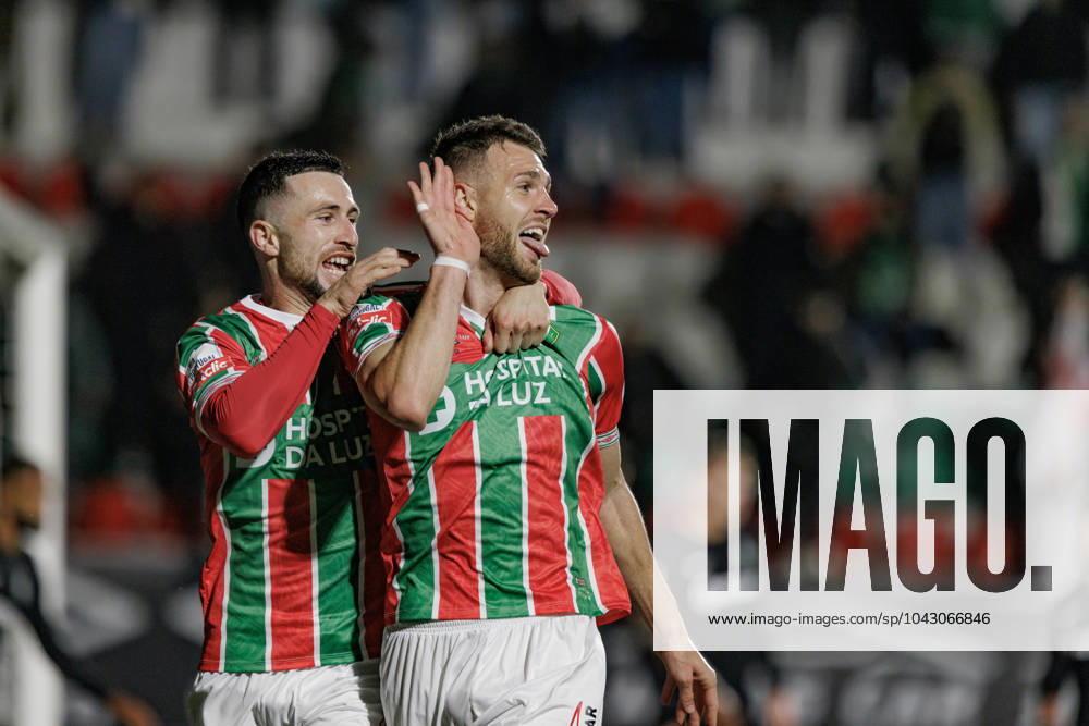 Leonel Bucca celebrates after scoring goal during Liga Portugal game between CF Estrela Amadora and Sporting CP at Estadio Jose Gomes, Amadora, Lisbon, Portugal. (Maciej Rogowski) Lisbon Estadio Jose Gomes Portugal