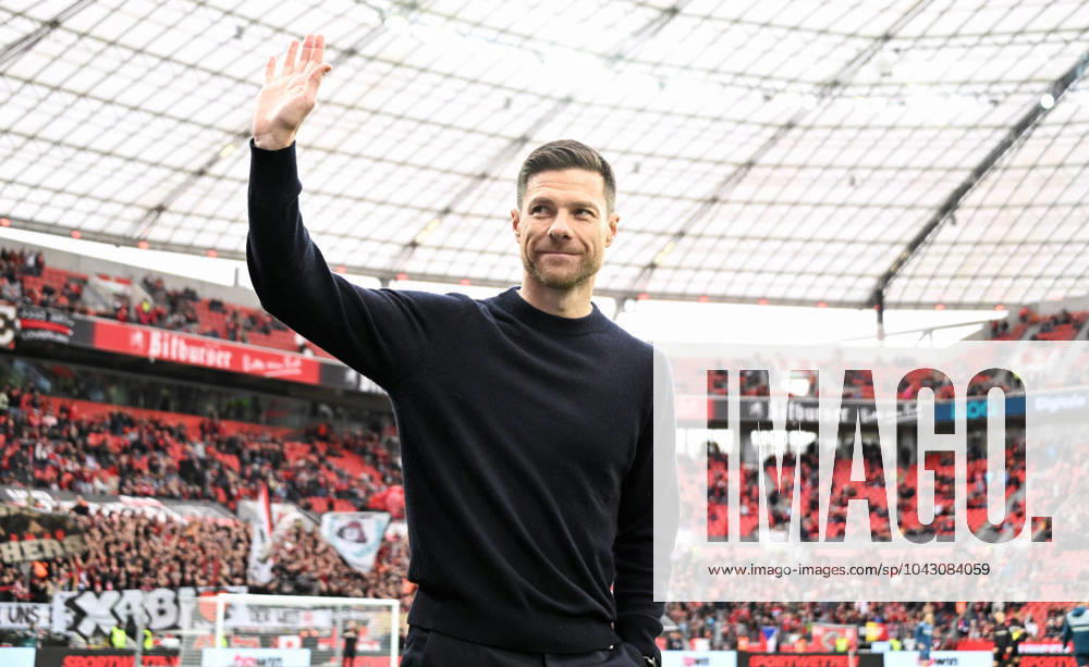 Football, Bundesliga, Germany, Men, Season 2023 2024, Matchday 27, BayArena Leverkusen, Bayer Leverkusen TSG Hoffenheim Head Coach Xabi Alonso LEV Single Image, Portrait, Portrait DFB DFL REGULATIONS PROHIBIT ANY USE OF PHOTOGRAPHS AS IMAGE SEQUENCES AND OR QUASI VIDEO