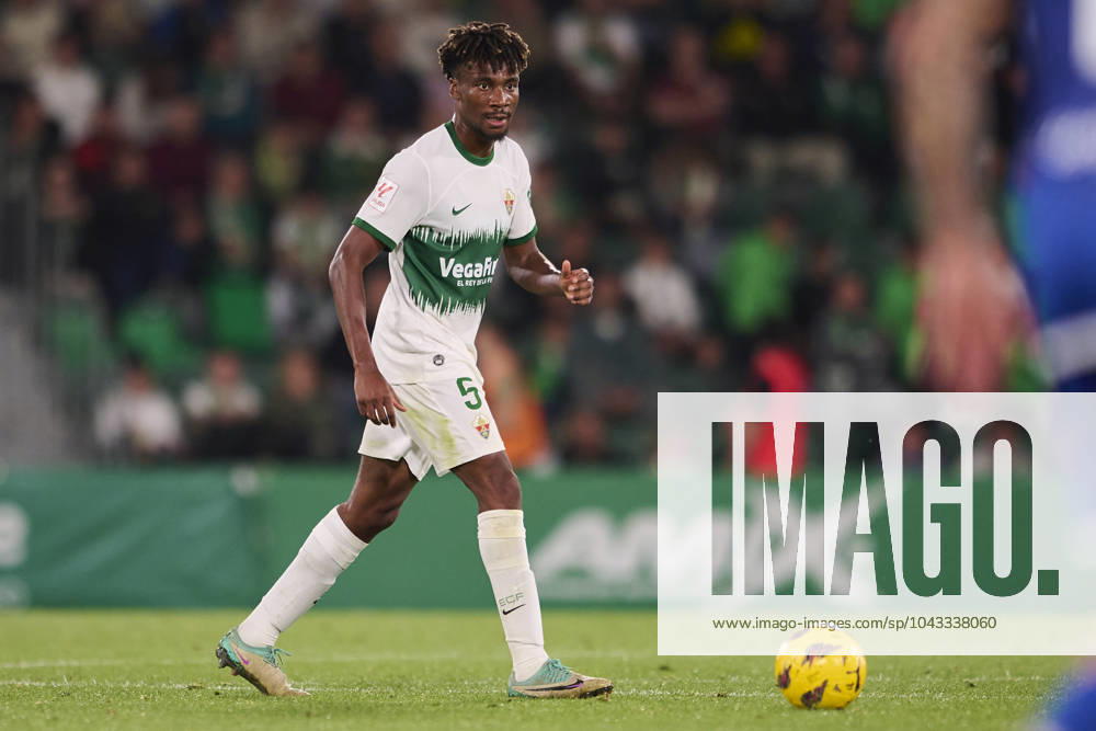 LaLiga Hypermotion, Elche CF v Real Oviedo ELCHE, SPAIN - APRIL 5: John Donald Chetauya Centre-Back of Elche CF in action during the LaLiga Hypermotion match between Elche CF and Real Oviedo at Manuel Martinez Valero Stadium, on April 5, 2024 in Elche, Spain. (Photo By Francisco Macia Photo Players Images) Elche Estadio Manuel Martinez Valero Alicante Spain