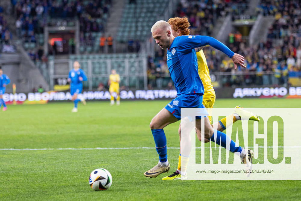 WROCLAW 26.03.2024 FINALOWY MECZ BARAZOWY ELIMINACJE DO MISTRZOSTW EUROPY 2024: UKRAINA - ISLANDIA --- UEFA EURO, EM, Europameisterschaft,Fussball 2024 QUALIFICATION FINAL PLAY-OFF MATCH IN WROCLAW: UKRAINE - ISLAND nz JON DAGUR THORSTEINSSON FOT. ERNEST KOLODZIEJ 400mm.pl NEWSPIX.PL --- Newspix.pl 20240326_KOL1613