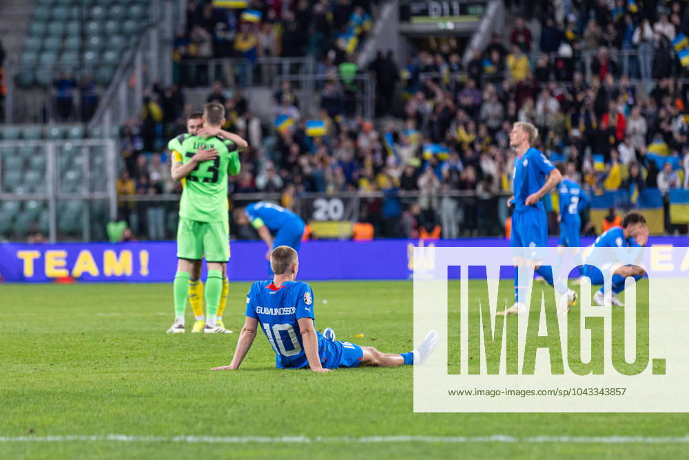 WROCLAW 26.03.2024 FINALOWY MECZ BARAZOWY ELIMINACJE DO MISTRZOSTW EUROPY 2024: UKRAINA - ISLANDIA --- UEFA EURO, EM, Europameisterschaft,Fussball 2024 QUALIFICATION FINAL PLAY-OFF MATCH IN WROCLAW: UKRAINE - ISLAND nz ALBERT GUDMUNDSSON ANDRIY LUNIN FOT. ERNEST KOLODZIEJ 400mm.pl NEWSPIX.PL --- Newspix.pl 20240326_KOL1814