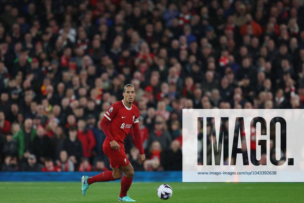 Virgil van Dijk of Liverpool Liverpool v Sheffield United, Premier League, Football, Anfield, Liverpool, UK - 04 Apr 2024 No use with unauthorised audio, video, data, fixture lists (outside the EU), club league logos or live services. Online in-match use limited to 45 images (+15 in extra time). No use to emulate moving images. No use in betting, games or