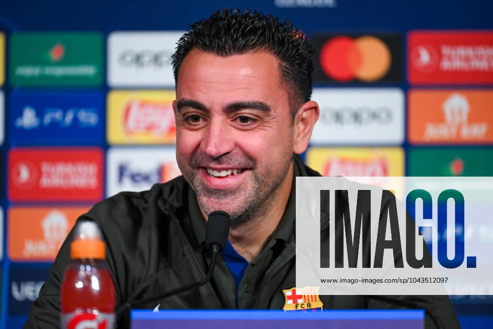 2024-04-09 FC Barcelona, Barca Training Session And press conference, PK, Pressekonferenz PARIS, FRANCE - APRIL 9: Coach Xavi Hernandez of FC Barcelona during a press conference prior to the UEFA Champions League 2023 24 match between Paris Saint-Germain and FC Barcelona at Parc des Princes on April 9, 2024 in Paris, France. (Photo by Matthieu Mirville BSR Agency) Paris France Content not available for redistribution in The Netherlands directly or indirectly through any third parties.