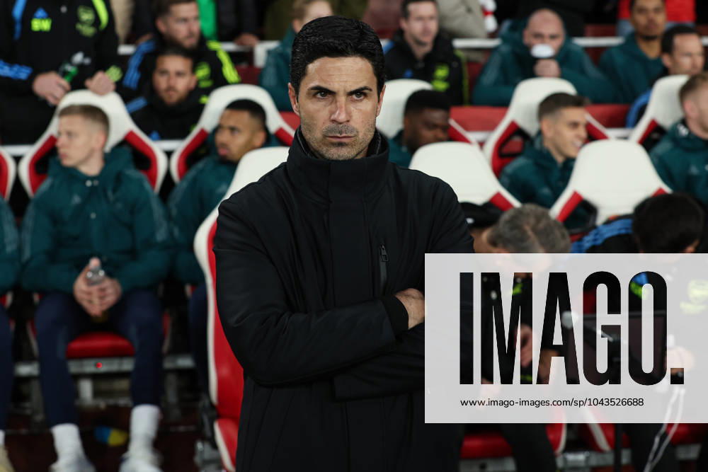London, England, 9th April 2024. Mikel Arteta, manager of Arsenal on the touchline before the UEFA Champions League match at the Emirates Stadium, London. Picture credit should read: Kieran Cleeves Sportimage . SPI-3065-0056