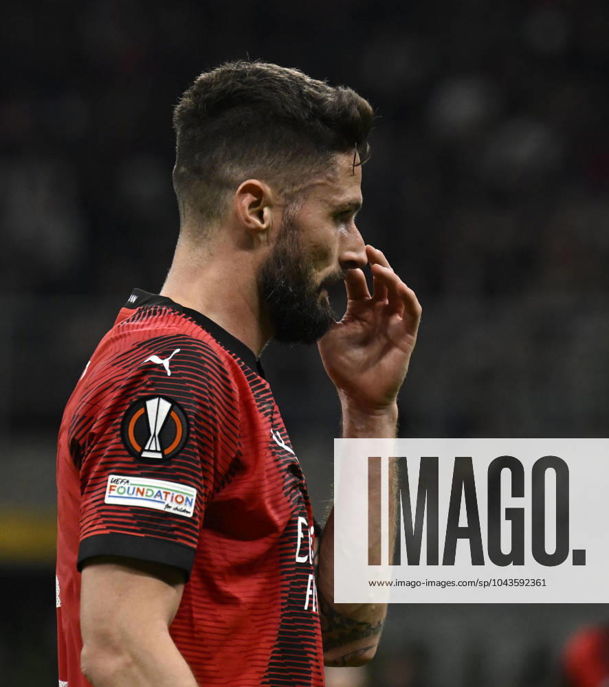 Foto IPP Paolo Bona Milano 11 04 2024 UEFA Europa League di Calcio stagione 2023 2024 partita Milan-Roma Nella foto Olivier Giroud Italy Photo Press Worldwide Copyright italy Italy ITALY