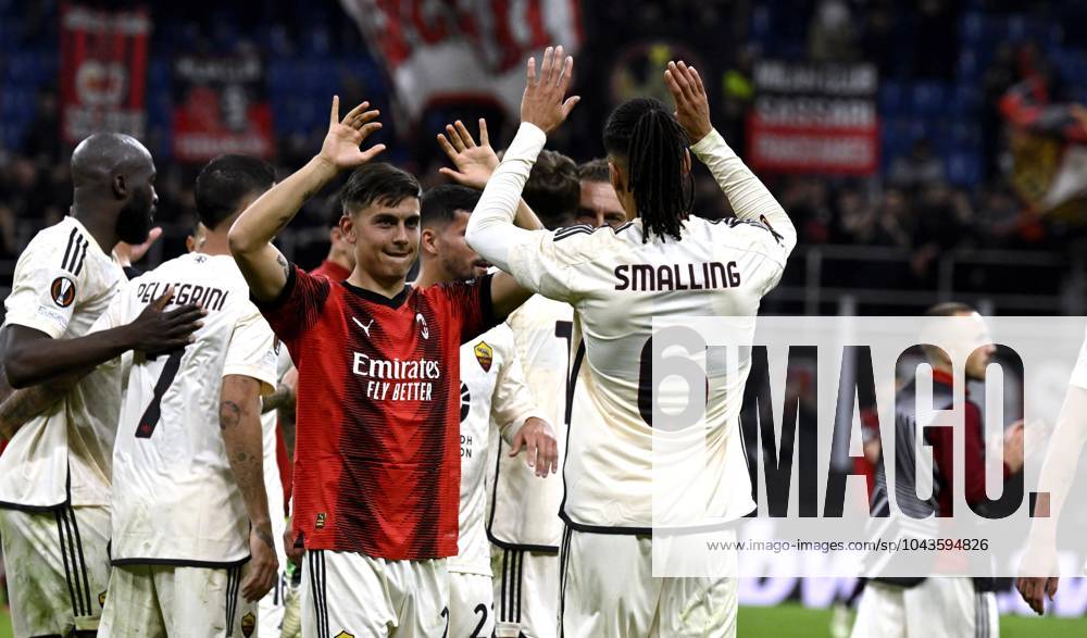 Foto IPP Paolo Bona Milano 11 04 2024 UEFA Europa League di Calcio stagione 2023 2024 partita Milan-Roma Nella foto lesultanza ddi Paulo Dybala dopo la vittoria per 0-1 Italy Photo Press Worldwide Copyright italy Italy ITALY