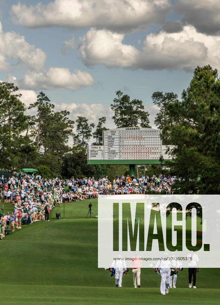 Ludvig Aberg of Sweden and Sahith Theegala of the United States during the first round of the 2024 Masters Golf Tournament on April 11, 2024 in Augusta Photo Petter Arvidson BILDBYRAN kod PA PA0792 bbeng golf masters the masters Augusta us masters sverige