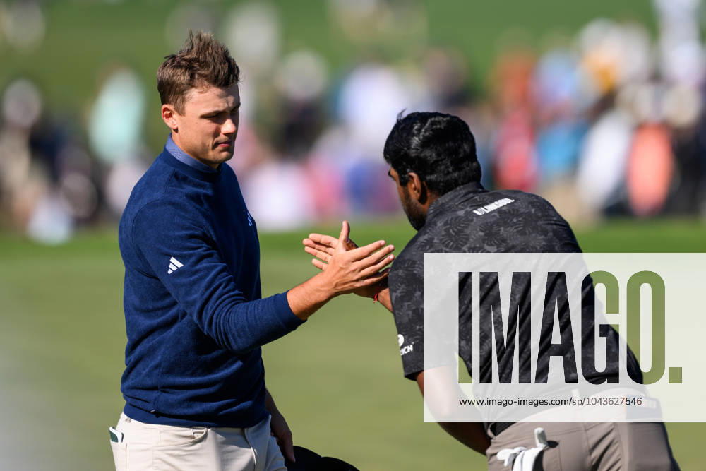 Ludvig Aberg of Sweden and Sahith Theegala of USA during the second round of the 2024 Masters Golf Tournament on April 12, 2024 in Augusta Photo Petter Arvidson BILDBYRAN kod PA PA0793 bbeng golf masters the masters augusta us masters