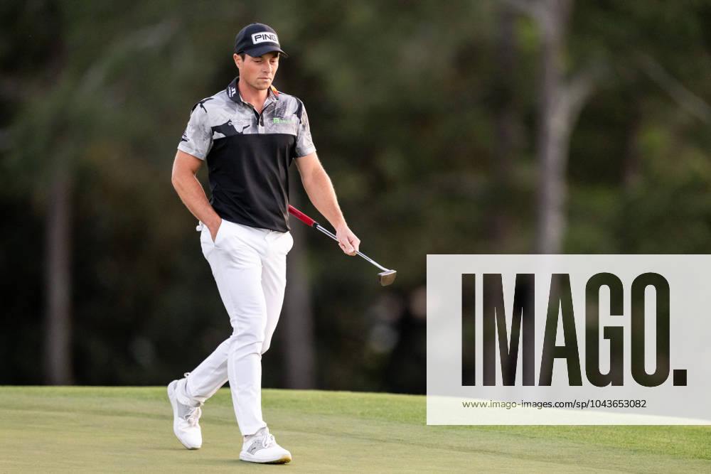 Viktor Hovland of Norway looks dejected on the 18th green during the second round of the 2024 Masters Golf Tournament on April 12, 2024 in Augusta Photo Petter Arvidson BILDBYRAN kod PA PA0793 bbeng golf masters the masters Augusta us masters depp