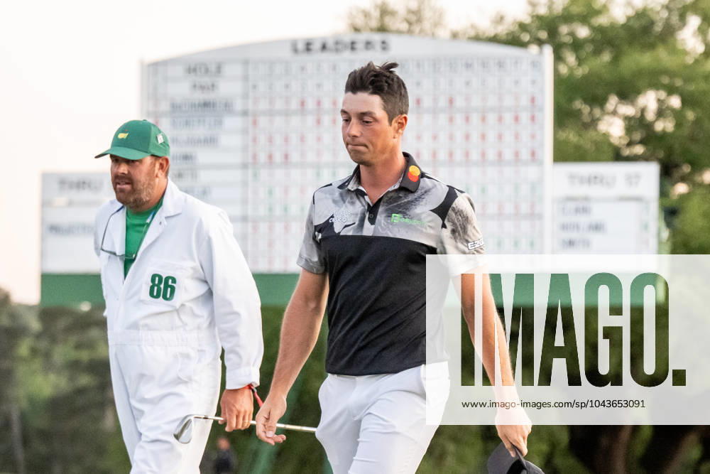 Viktor Hovland of Norway looks dejected on the 18th green after the second round of the 2024 Masters Golf Tournament on April 12, 2024 in Augusta Photo Petter Arvidson BILDBYRAN kod PA PA0793 bbeng golf masters the masters Augusta us masters depp