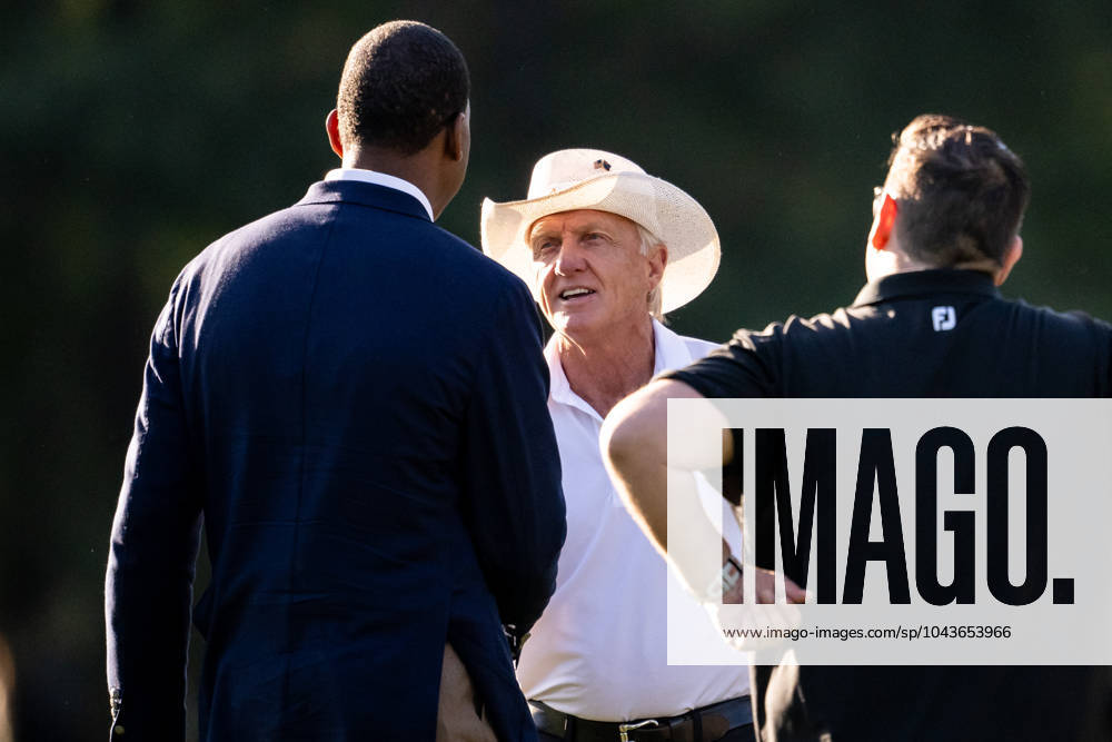 Greg Norman, CEO and Commissioner of the LIV Golf Tour during the second round of the 2024 Masters Golf Tournament on April 12, 2024 in Augusta Photo Petter Arvidson BILDBYRAN kod PA PA0793 bbeng golf masters the masters Augusta us masters