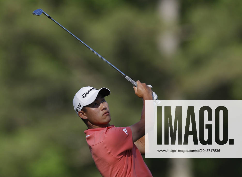 Collin Morikawa hits his tee shot on the twelfth hole during the third round of the Masters Tournament at Augusta National Golf Club in Augusta, Georgia on Saturday, April 13, 2024. AUG20240413142 JOHNxANGELILLO