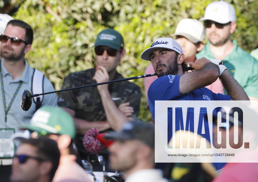 Max Homa tees off on the fifteenth hole during the third round of the Masters Tournament at Augusta National Golf Club in Augusta, Georgia on Saturday, April 13, 2024. AUG20240413551 TANNENxMAURY