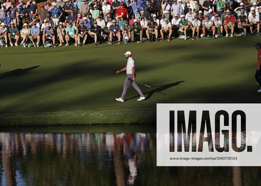 Scottie Scheffler walks to the sixteenth green during the third round of the Masters Tournament at Augusta National Golf Club in Augusta, Georgia on Saturday, April 13, 2024. AUG20240413148 JOHNxANGELILLO