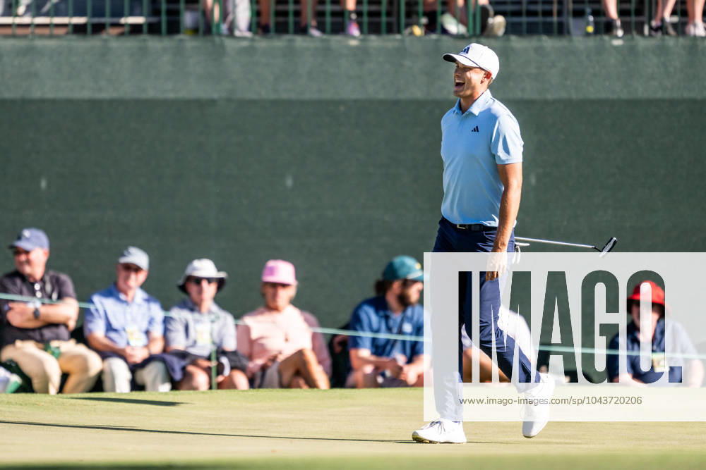 Ludvig Aberg of Sweden reacts during the third round of the 2024 Masters Golf Tournament on April 13, 2024 in Augusta Photo Petter Arvidson BILDBYRAN kod PA PA0794 bbeng golf masters the masters Augusta us masters depp