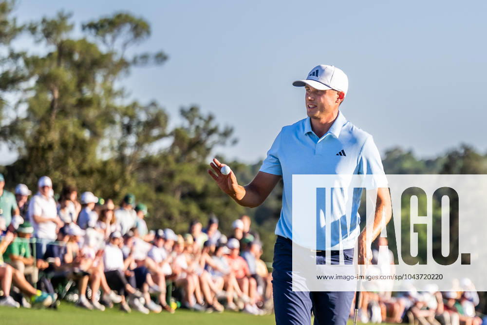 Ludvig Aberg of Sweden celebrates on the 18th green during the third round of the 2024 Masters Golf Tournament on April 13, 2024 in Augusta Photo Petter Arvidson BILDBYRAN kod PA PA0794 bbeng golf masters the masters Augusta us masters jubel