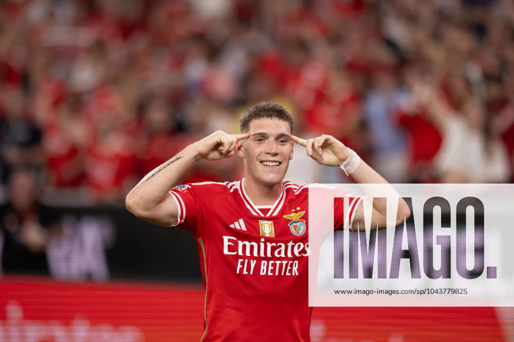 Benjamin Rollheiser celebrates after scoring goal during Liga Portugal game between SL Benfica and Moreirense FC at Estadio Da Luz, Lisbon, Portugal. (Maciej Rogowski) Lisbon Estadio Da Luz Portugal