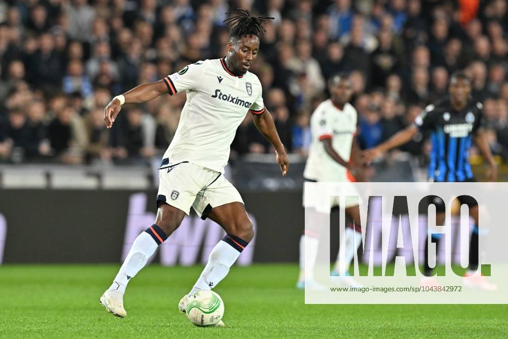 Club Brugge vs PAOK Soualiho Meite (8) of PAOK pictured during the Uefa Conference League Quarter final round - first leg game in the 2023-2024 season between Club Brugge KV and PAOK Saloniki on April 11 , 2024 in Brugge, Belgium. (Photo by David Catry Isosport) BRUGGE BELGIUM