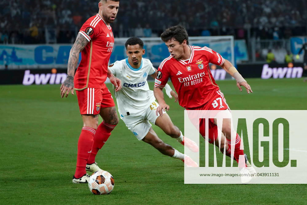 Joao Neves (SL Benfica) FOOTBALL : Olympique de Marseille vs SL Benfica - Ligue Europa - Quart de finale retour - Marseille - 18 04 2024 NorbertScanella Panoramic