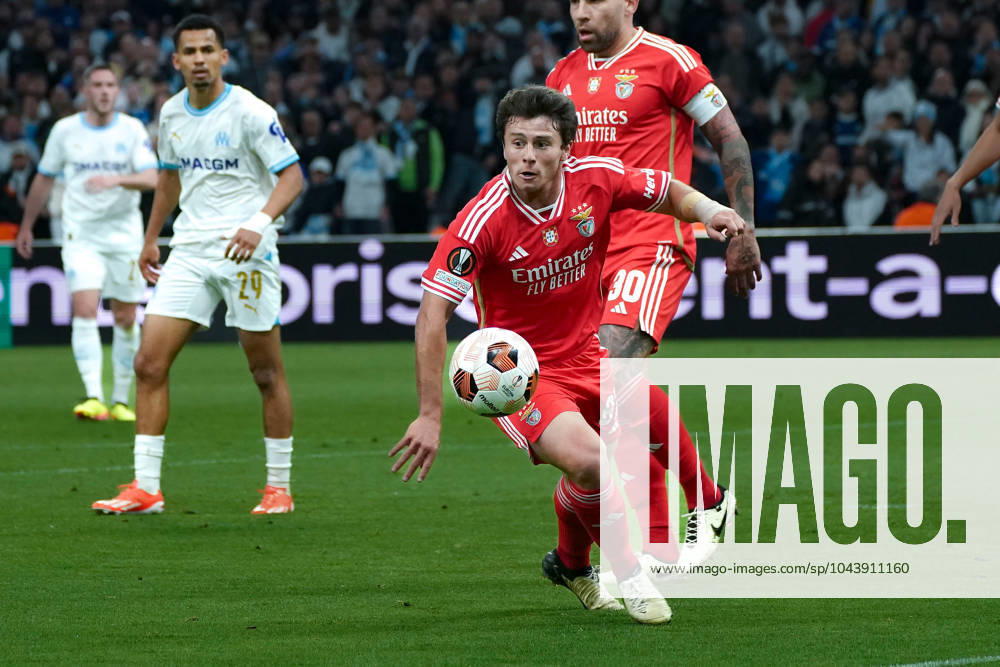 Joao Neves (SL Benfica) FOOTBALL : Olympique de Marseille vs SL Benfica - Ligue Europa - Quart de finale retour - Marseille - 18 04 2024 NorbertScanella Panoramic