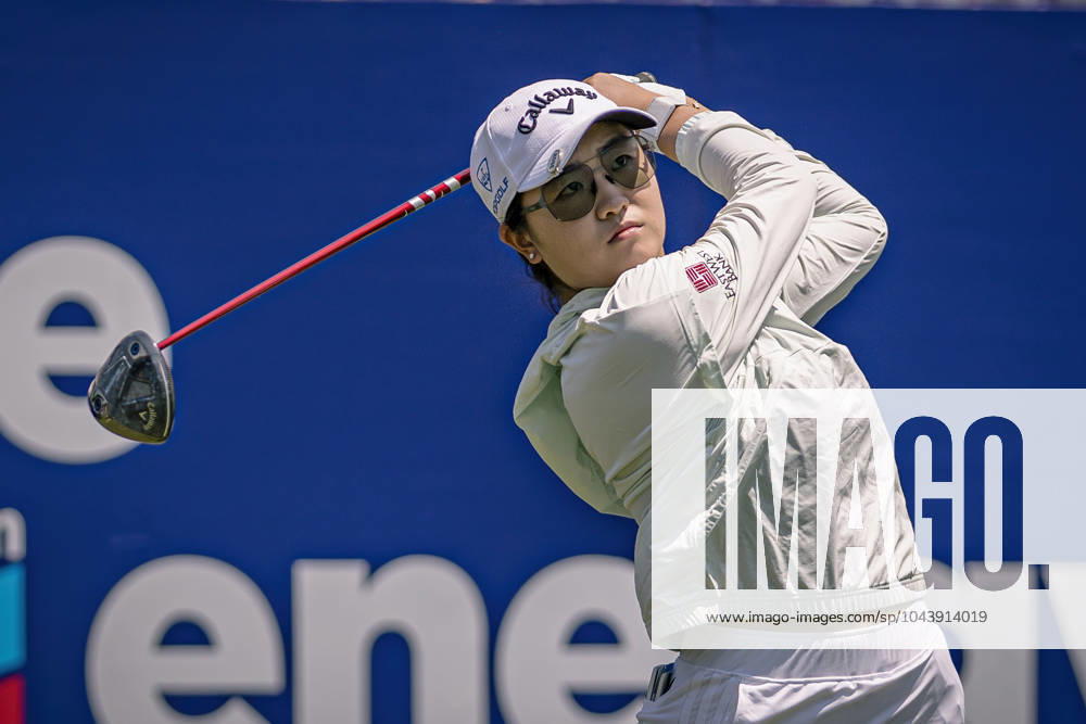 ROSE ZHANG tees off at the 10th hole during round 1 of The Chevron Championship at The Club at Carlton Woods on April 18, 2024, in The Woodlands, Texas. The Woodlands USA - ZUMAp213 20240418_znp_p213_034