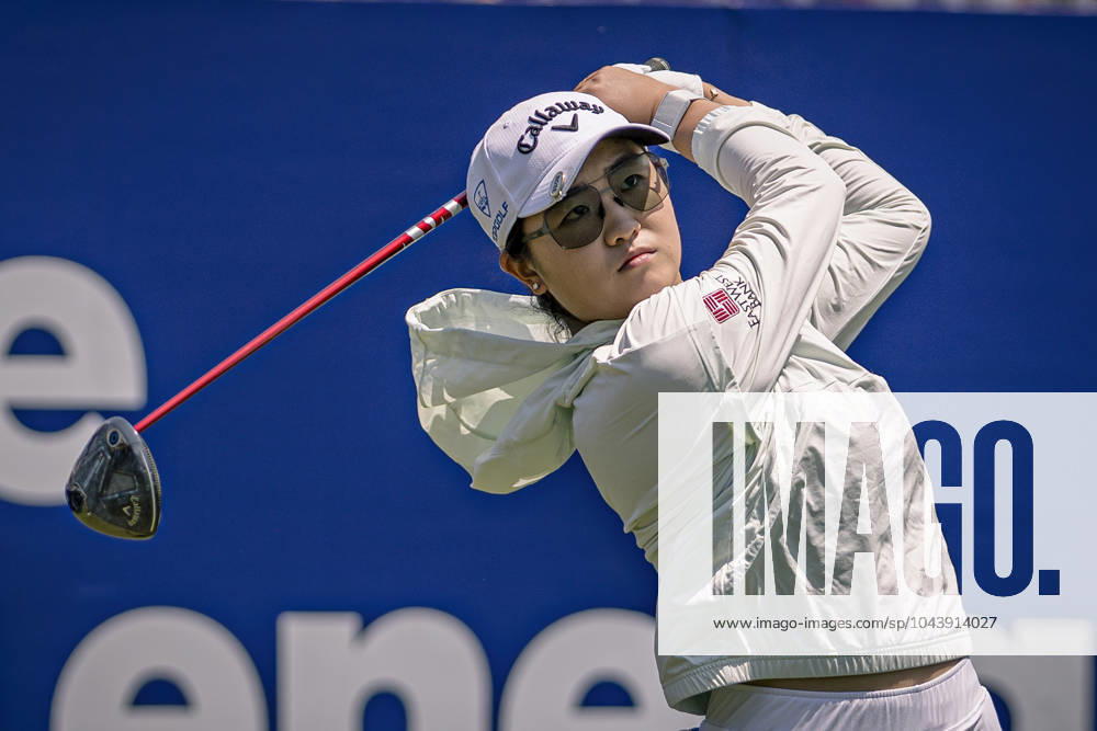 ROSE ZHANG tees off at the 10th hole during round 1 of The Chevron Championship at The Club at Carlton Woods on April 18, 2024, in The Woodlands, Texas. The Woodlands USA - ZUMAp213 20240418_znp_p213_037